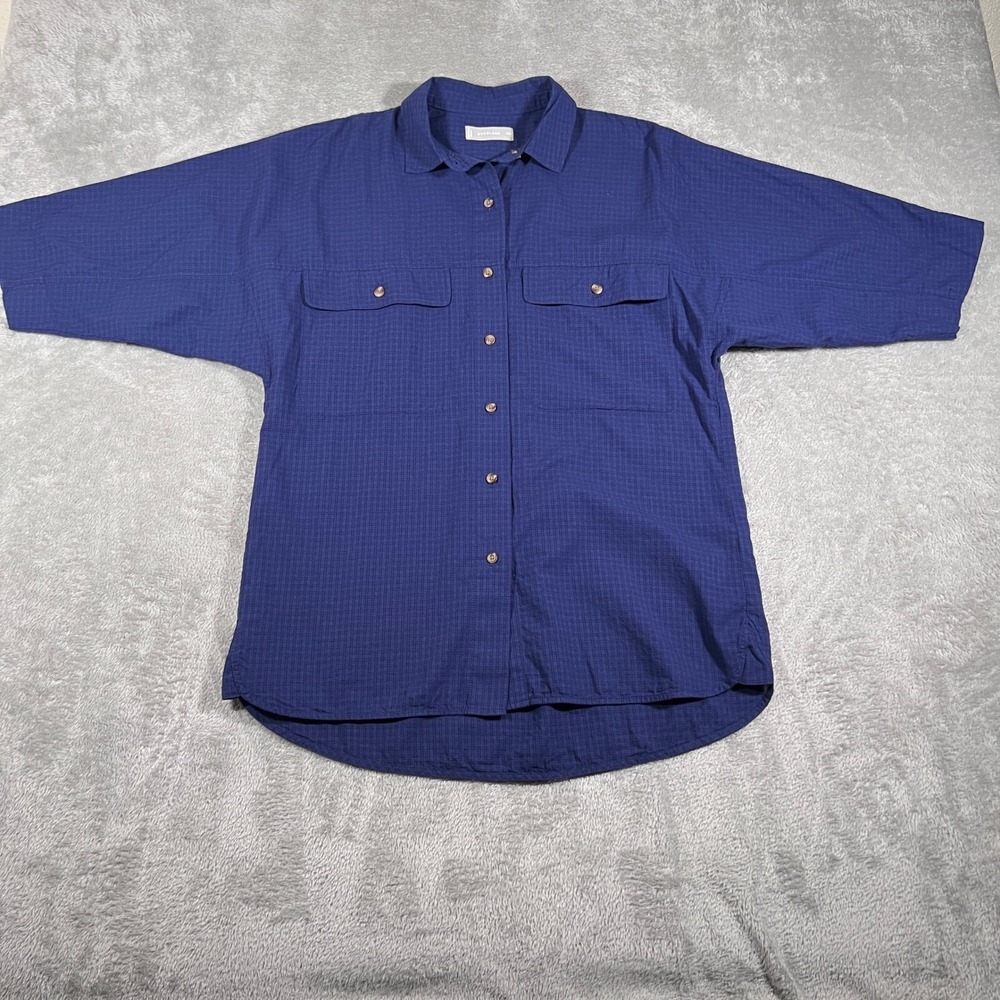 Everlane Shirt Womens XXS Blue Plaid Oversized Boyfriend Short Sleeve Collared